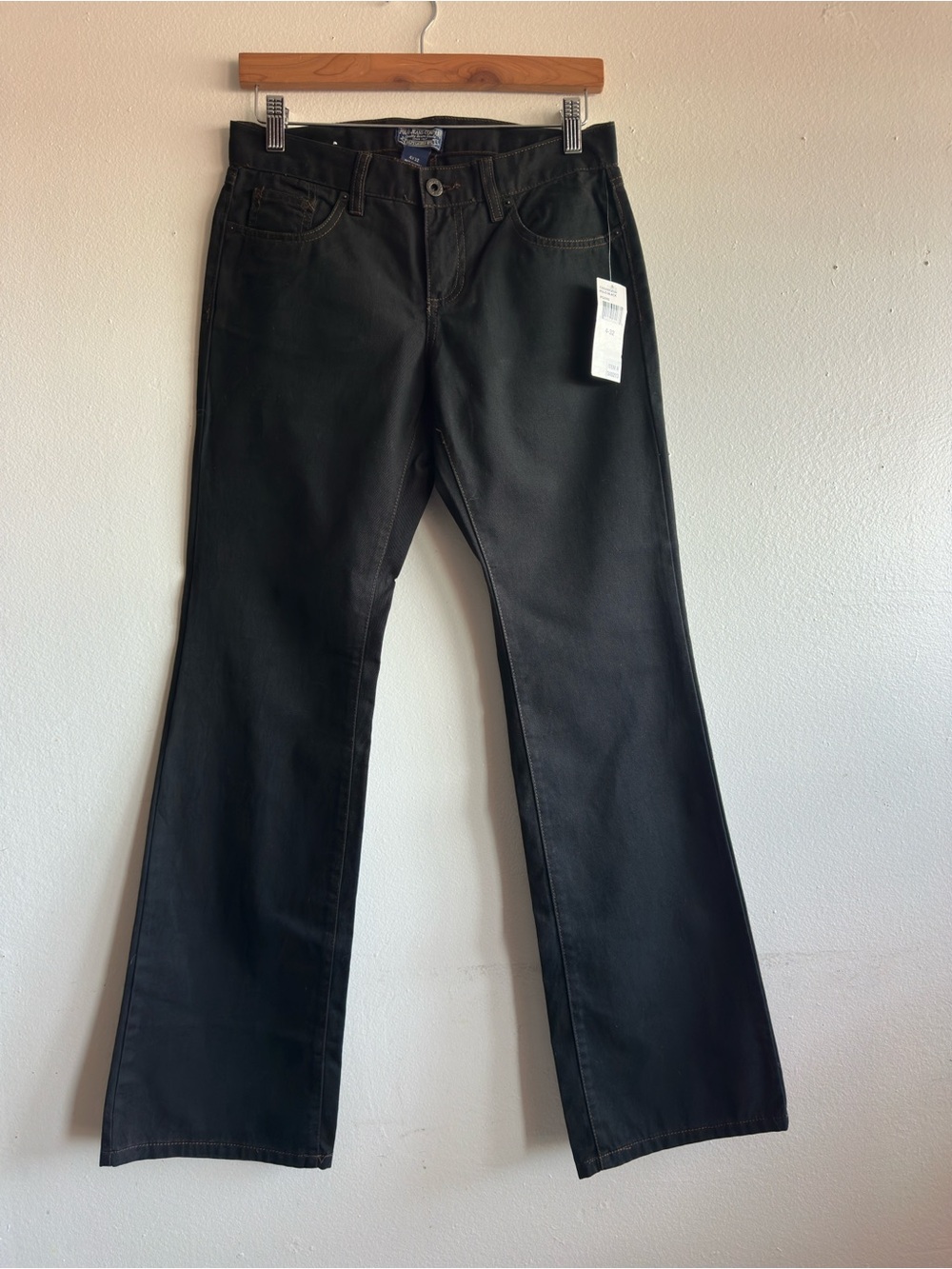 Ralph Lauren Black Flared Wide-Leg Jeans size 4x32 low rise NWT